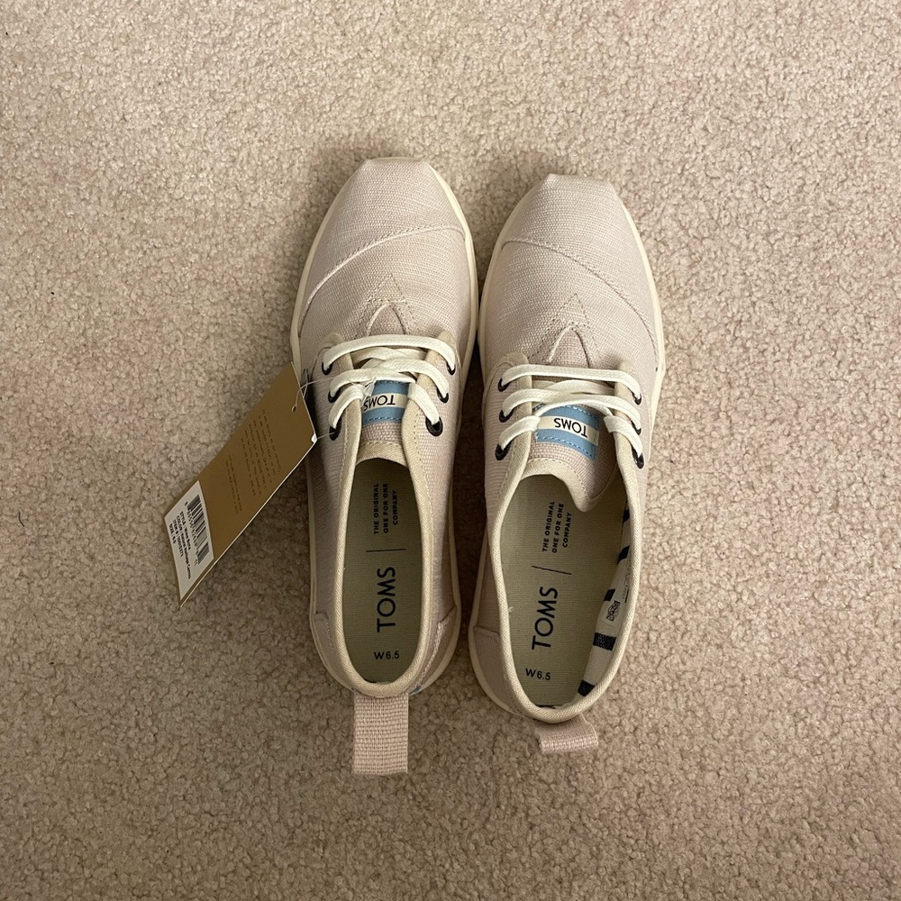 TOMS Beige Lace-Up Shoes